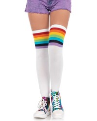 Leg Avenue Halterlose Strümpfe mit buntem Bund